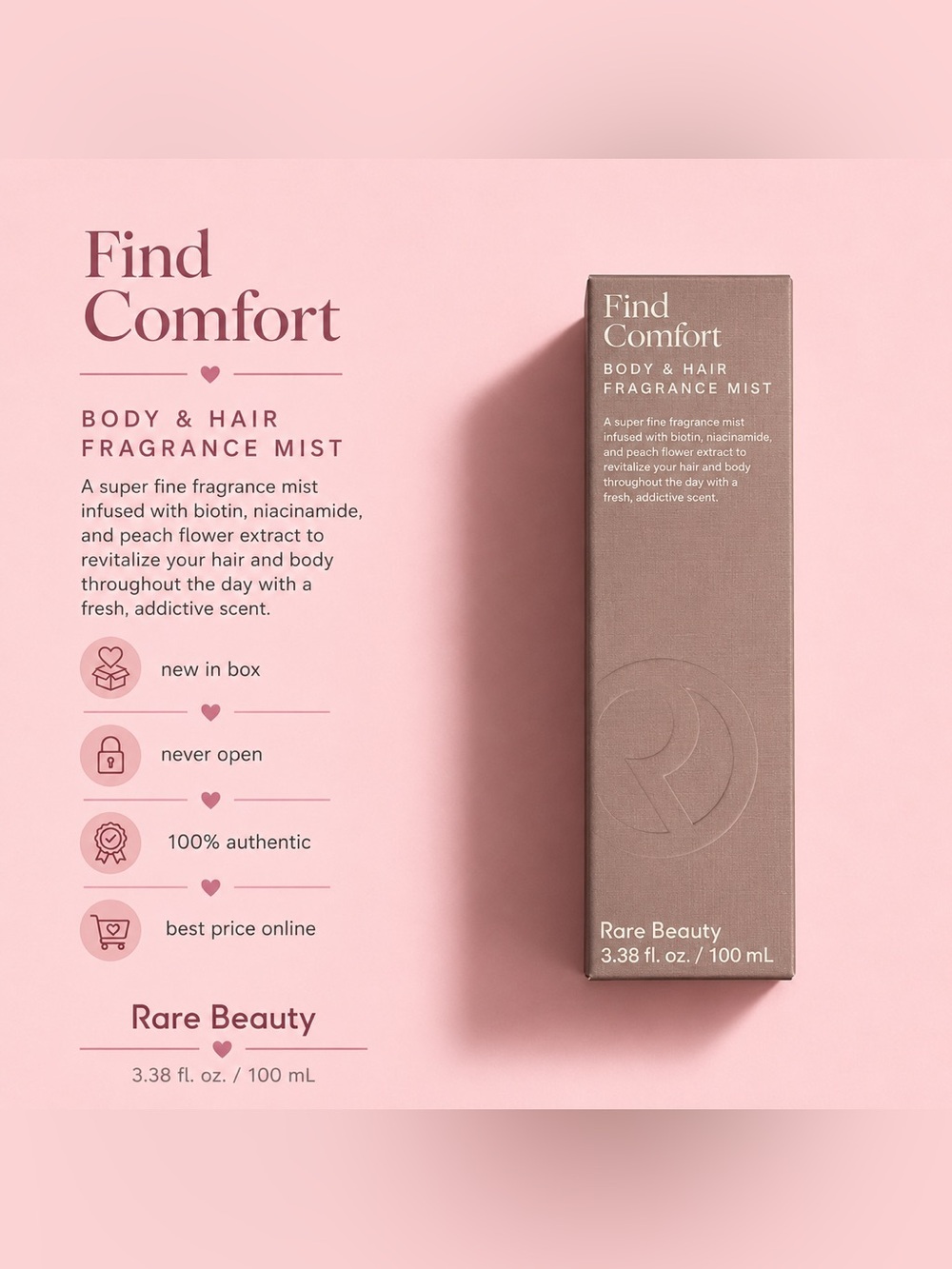 Rare Beauty Find Comfort Body & Hair Fragrance Mist in Dusty Rose |BEST OFFER !